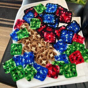 Vintage AFGHAN SQUARES COLLECTION Various Sizes Sewing Supplies